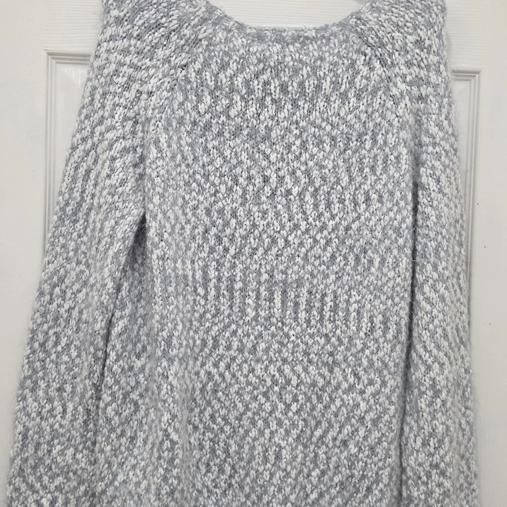 Buffalo David Bitton Blue and White Knit Acrylic Eyelash Sweater Size XL